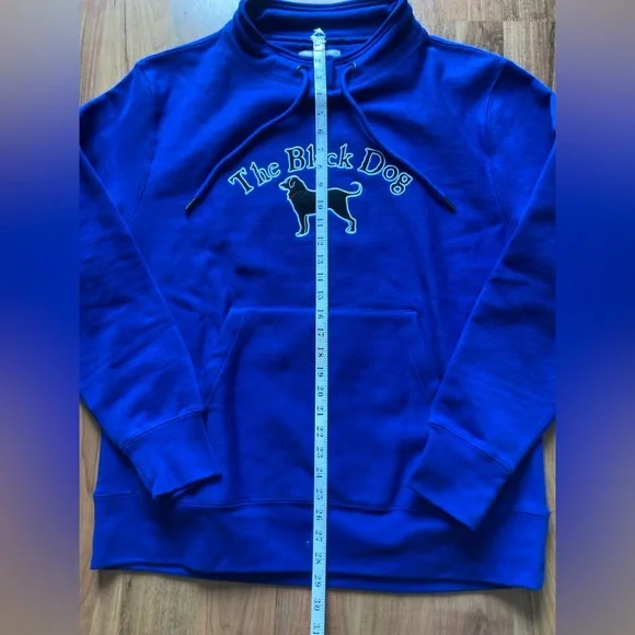 The Black Dog Mock Neck Royal Blue Pullover Heavy Sweatshirt Mens Medium Pockets - Picture 6 of 10